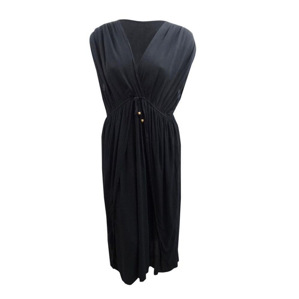 Raviya Women's Black Sleeveless Front Slit Swim Maxi Dress Cover Up Size 2X NWT - Picture 3 of 4